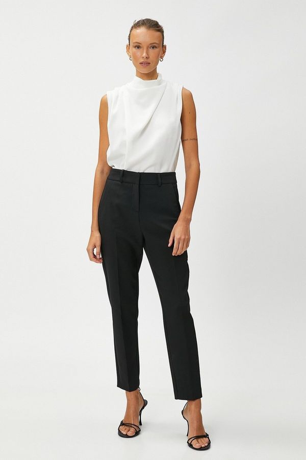 Koton Koton Crop Cigarette Pants Straight Leg