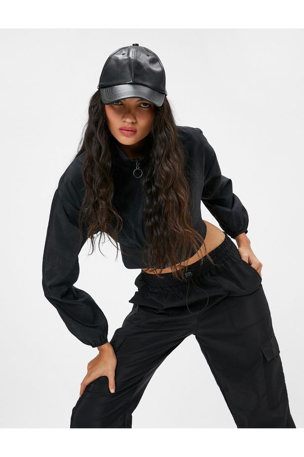 Koton Koton Crop парашутно яке изправи яка с ластик