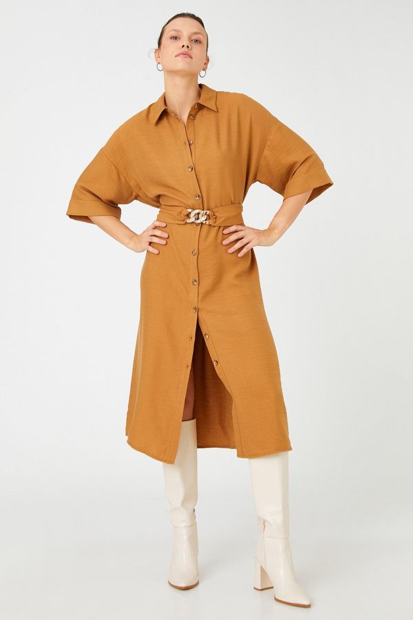 Koton Koton Дамска кафява рокля