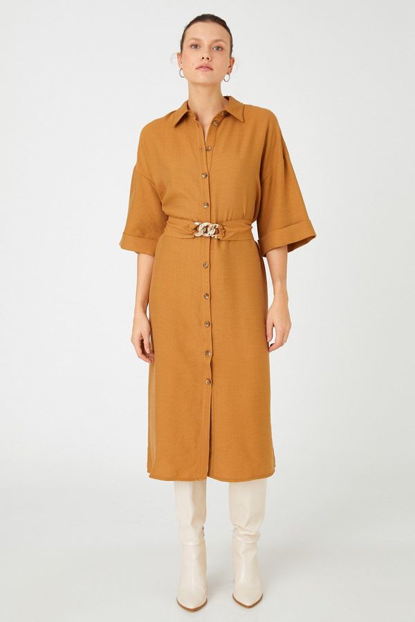 Koton Koton Дамска кафява рокля