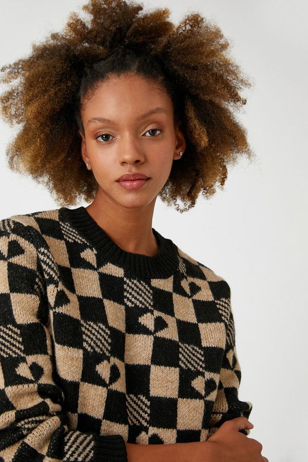 Koton Koton Дамски бежов шарен пуловер