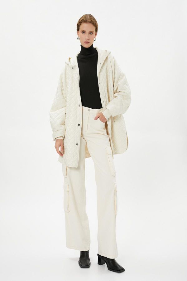 Koton Koton Дамски Бежов Тренч Палто