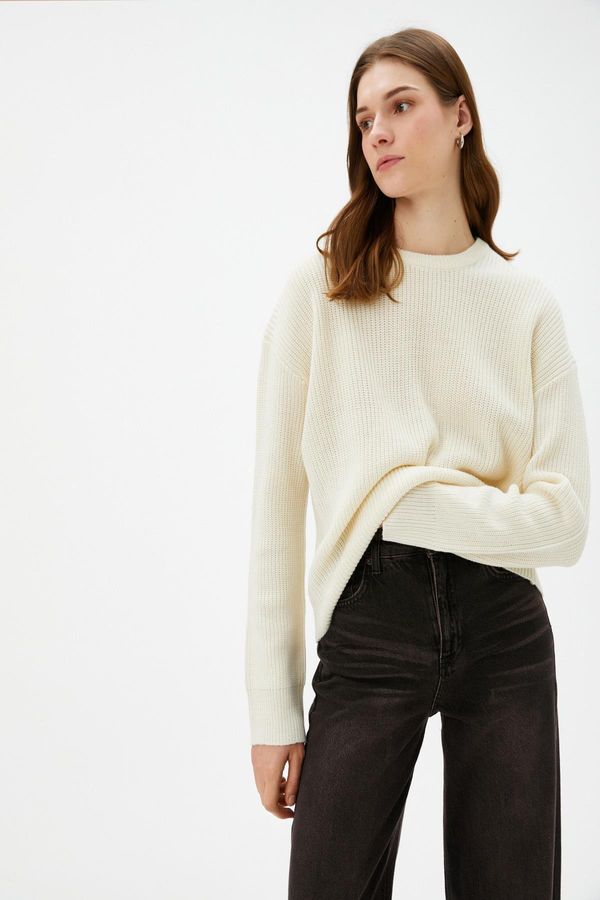 Koton Koton Дамски пуловер Ecru