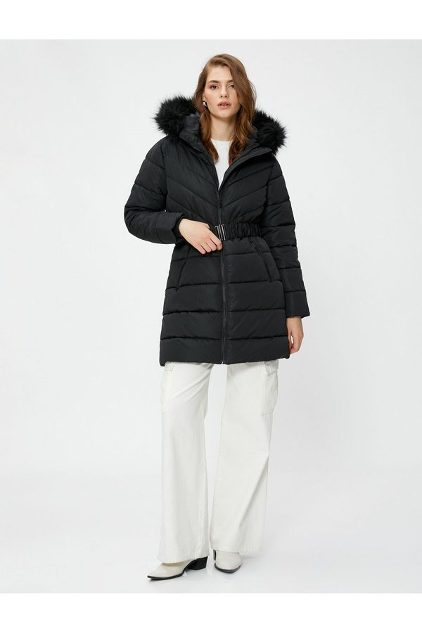 Koton Koton Дамско черно палто