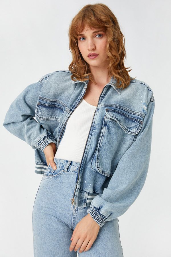 Koton Koton Дамско светло индиго яке