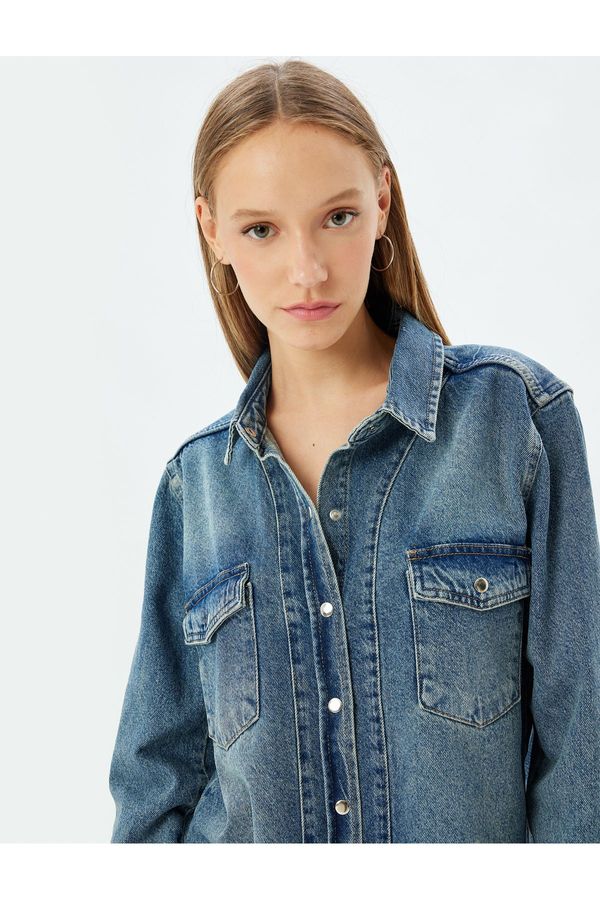 Koton Koton Dark Indigo Women's Shirt