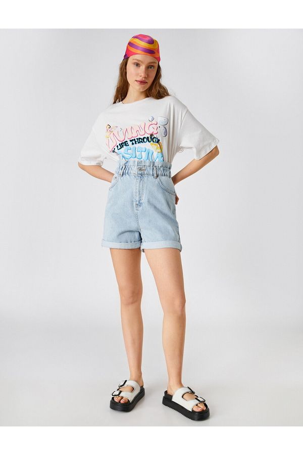 Koton Koton Denim Shorts High Waist With Pocket