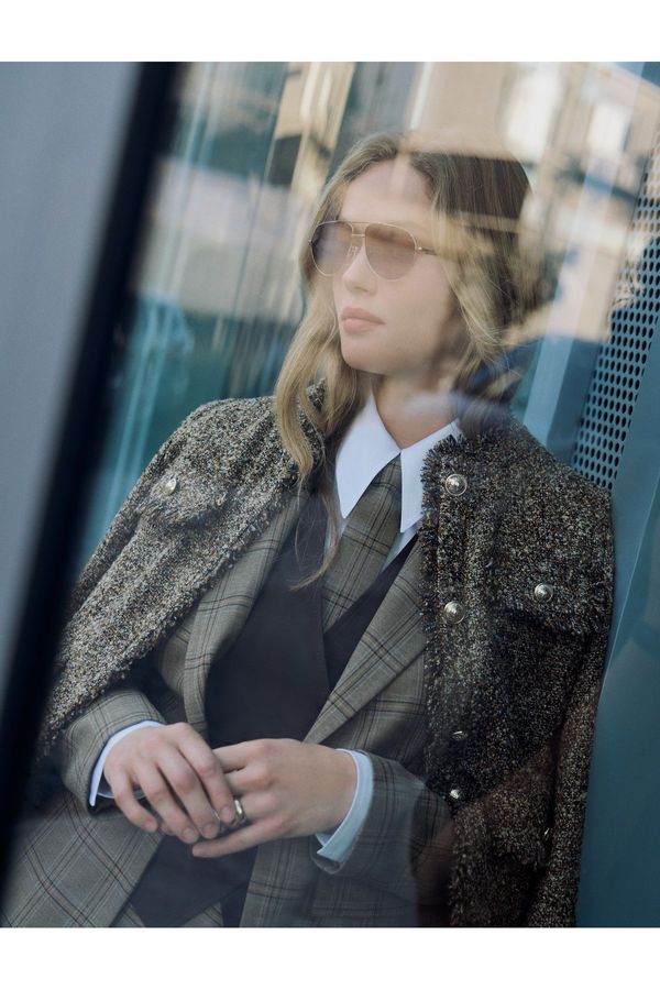 Koton Koton Double Breasted Asymmetric Buttoned V Neck Suit Vest