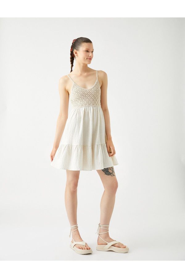 Koton Koton DRESS WITH CROCHET TOP