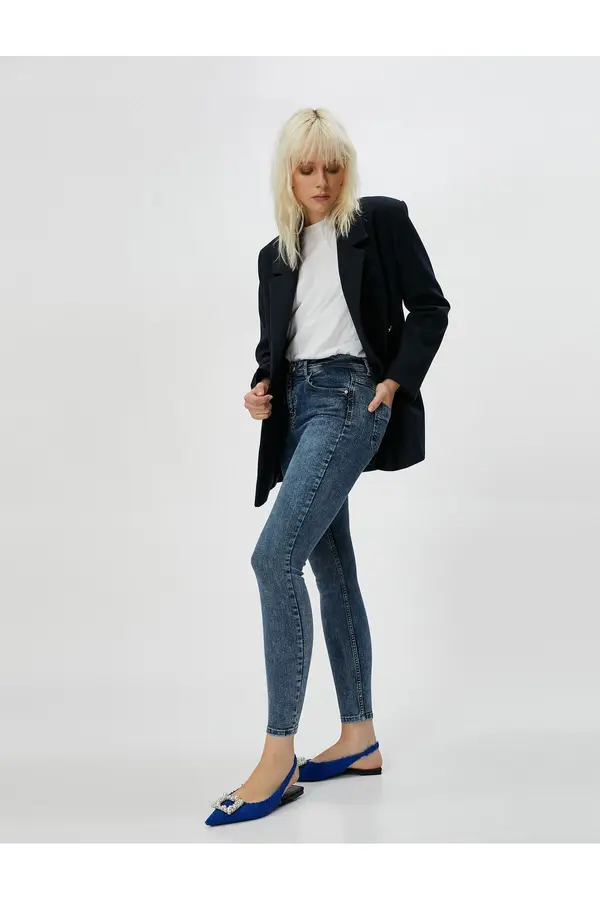 Koton Koton Дънки с висока талия Кльощави крака - Carmen Jeans