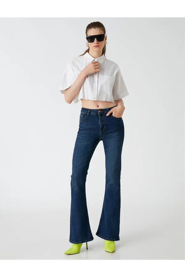 Koton Koton Дънки с висока талия с широк крак - Victoria Jeans
