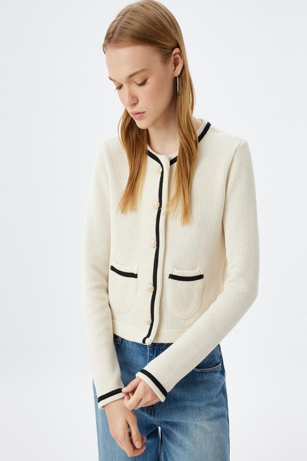 Koton Koton Ecru Women's Cardigan