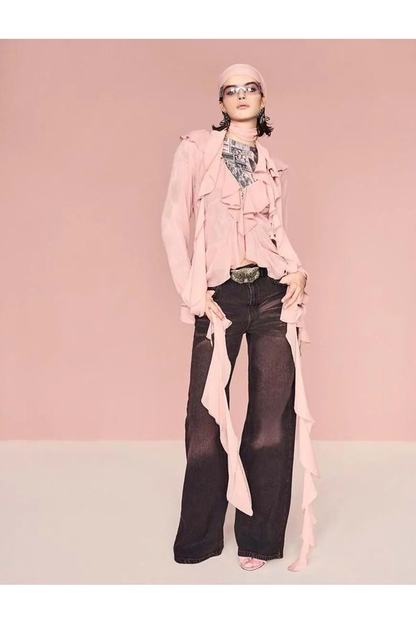 Koton Koton Extra Wide Leg Jeans High Waist Cotton Pocket - Bianca Jean Over Die