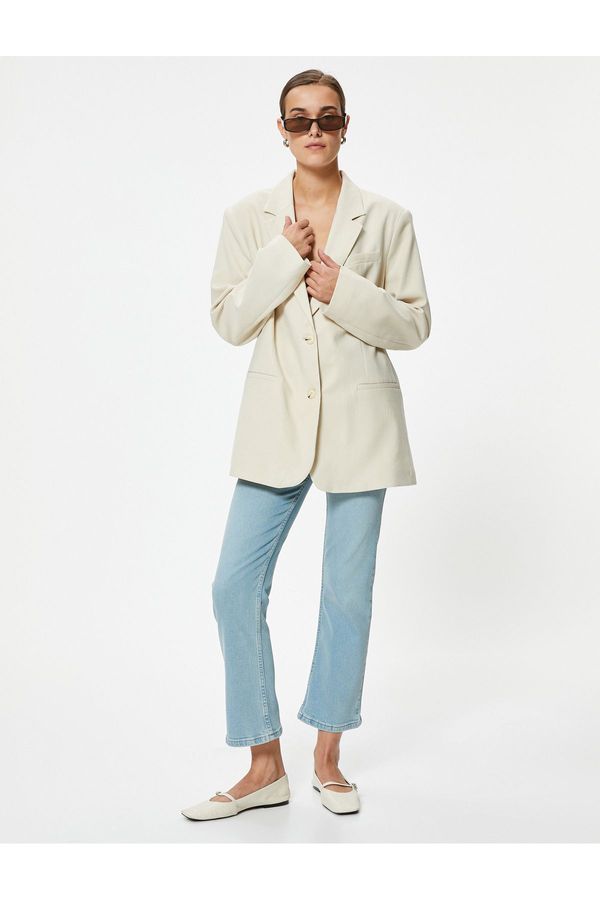 Koton Koton Flared Jeans Crop Slim Fit Standard Waist