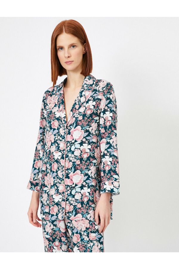 Koton Koton Floral Patterned Detailed Pajama Top