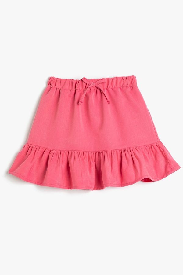 Koton Koton Frilled Elastic Waist Modal Fabric Girls' Mini Skirt