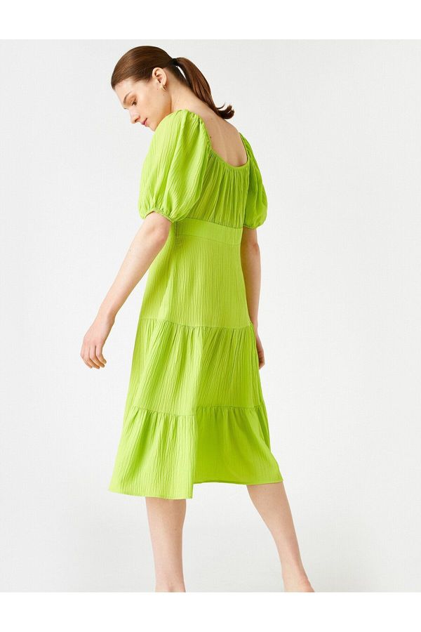 Koton Koton Frilly Midi балон ръкав рокля