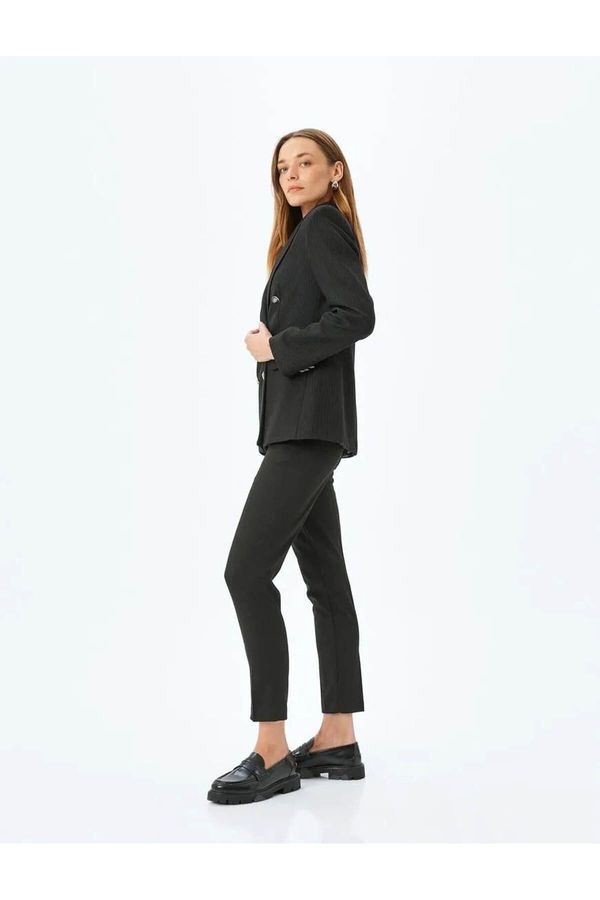 Koton Koton High Waist Cigarette Fabric Trousers with Pockets