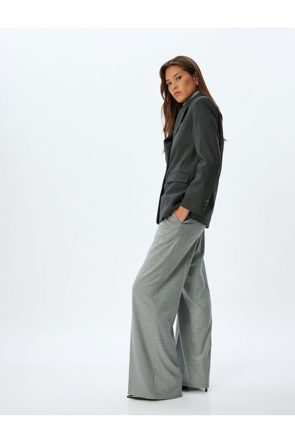 Koton Koton High Waist Wide Leg Pocket Pleated Detailed Trousers