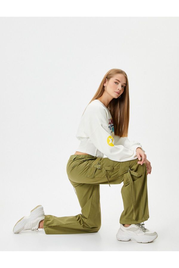 Koton Koton извънгабаритни парашутни панталони товарен джоб памук