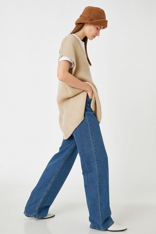 Koton Koton извънгабаритни пуловер V-образно деколте