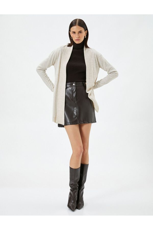 Koton Koton извънгабаритни трикотаж жилетка шал яка