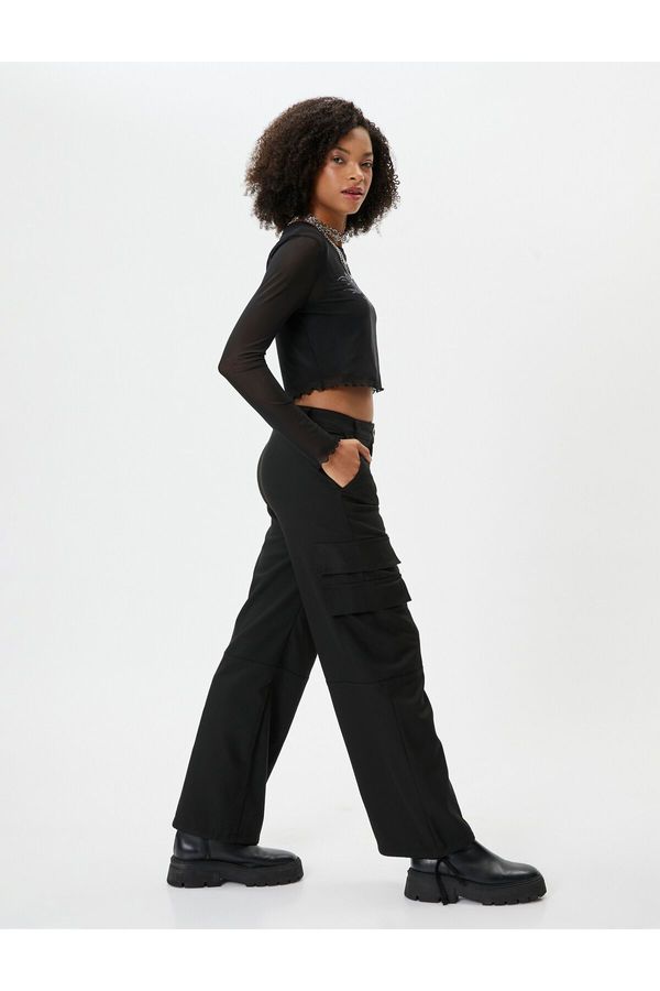 Koton Koton карго панталони прав крак вратовръзка джоб