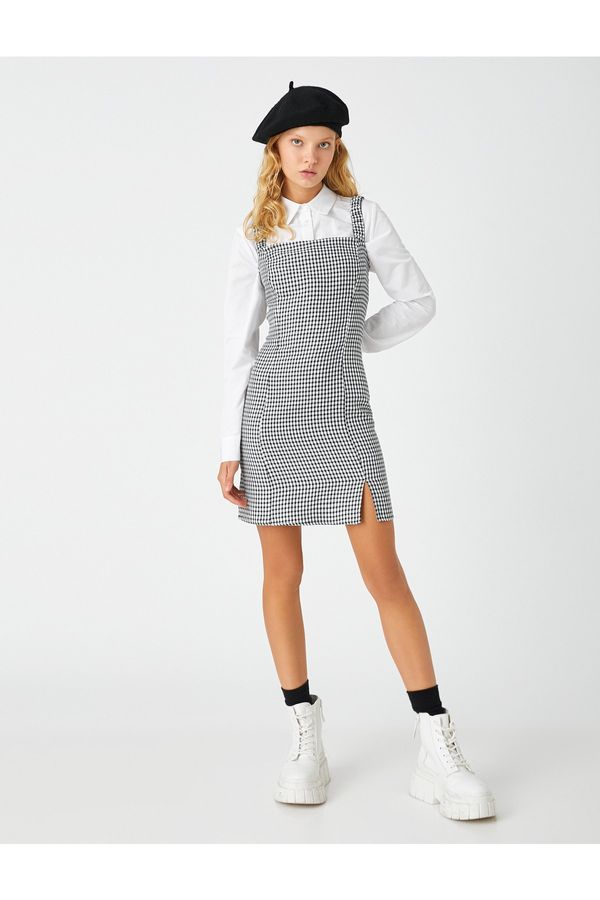 Koton Koton карирана рокля памук с цепки