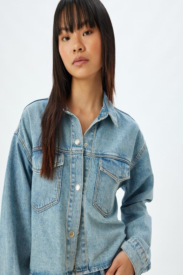 Koton Koton Light Indigo Women's Jacket