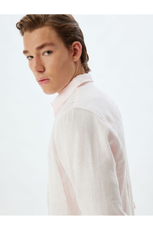 Koton Koton Linen Shirt Short Sleeve Button Down