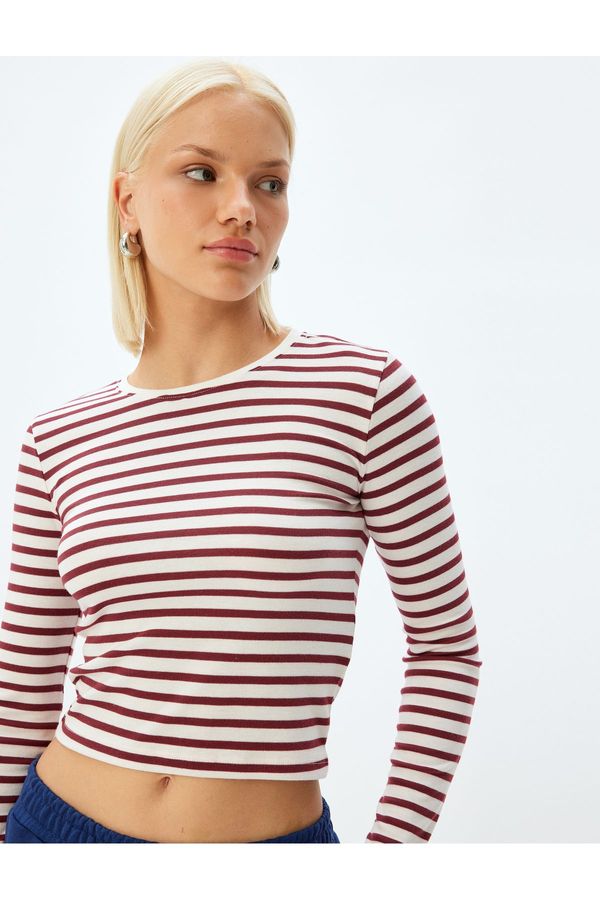 Koton Koton Long Sleeve Basic T-Shirt Crew Neck Combed Cotton