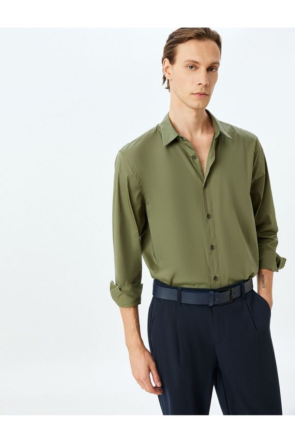 Koton Koton Long Sleeve Cotton Basic Shirt