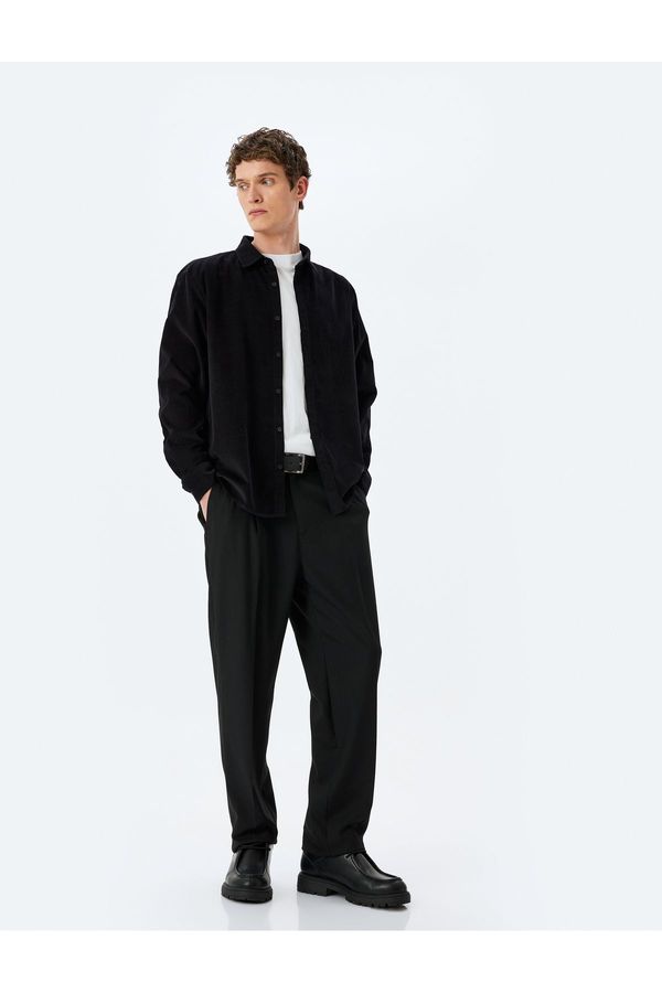 Koton Koton Long Sleeve Shirt Corduroy Cotton