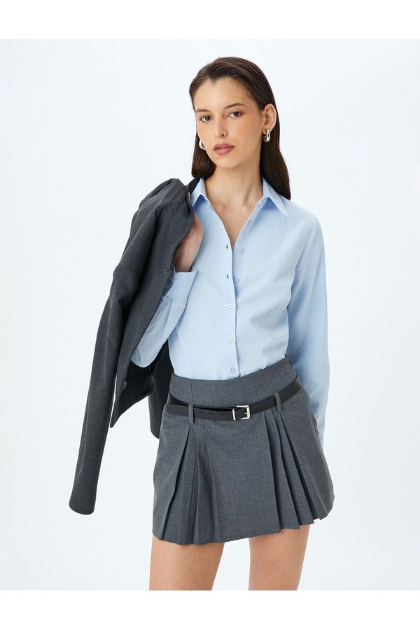 Koton Koton Long Sleeve Slim Fit Classic Poplin Shirt