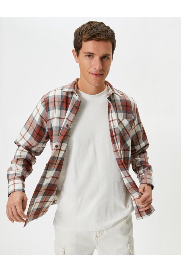 Koton Koton Lumberjack Shirt Pocket Detailed Classic Collar Buttoned Long Sleeve