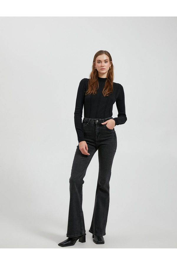 Koton Koton мека текстурирани трикотаж пуловер Поло