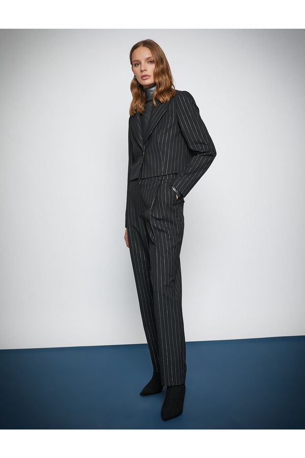 Koton Koton Melis Agazat X - Плисирани плисирани морковени панталони с висока талия