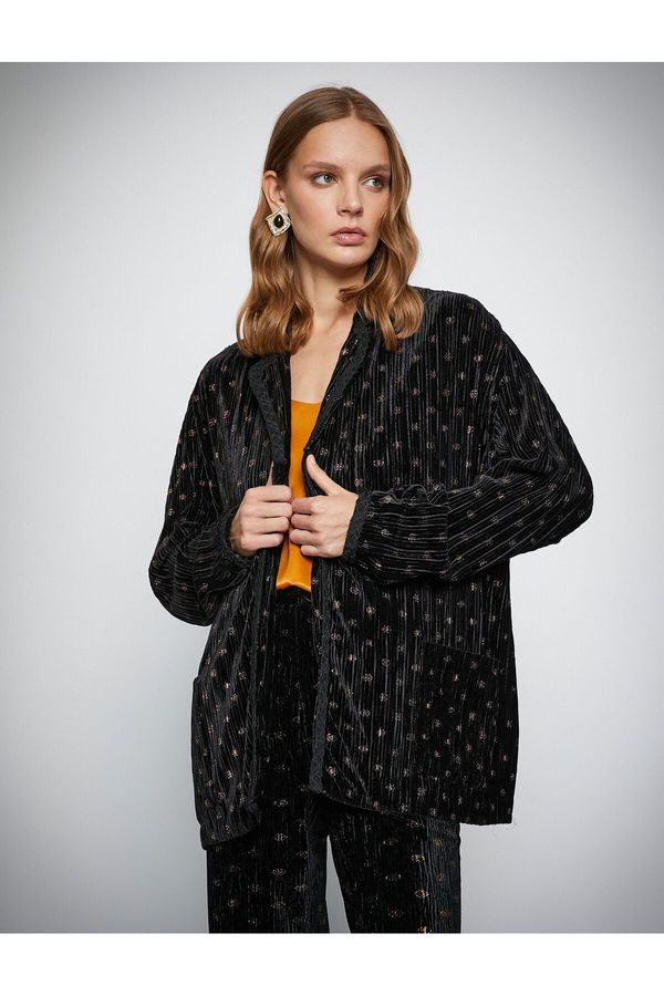 Koton Koton Melis Ağazat X - Рипсено яке от кадифе с детайл от шипове