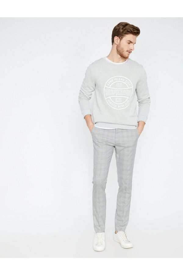 Koton Koton Men's Black Normal Waist Pocket Detailed Slim Cut Trousers