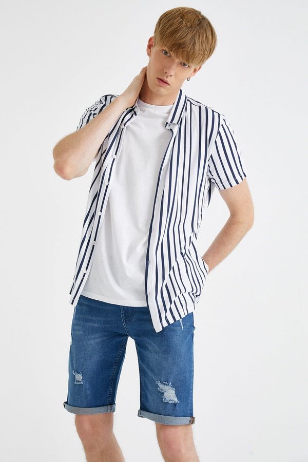 Koton Koton Men's Medium Indigo Jean Shorts