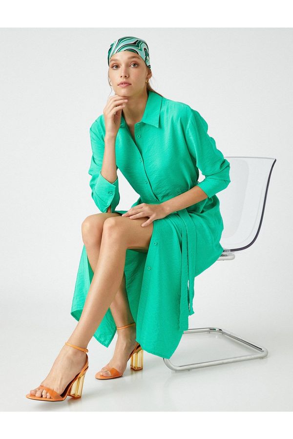 Koton Koton Midi Дължина риза рокля Modal Blend