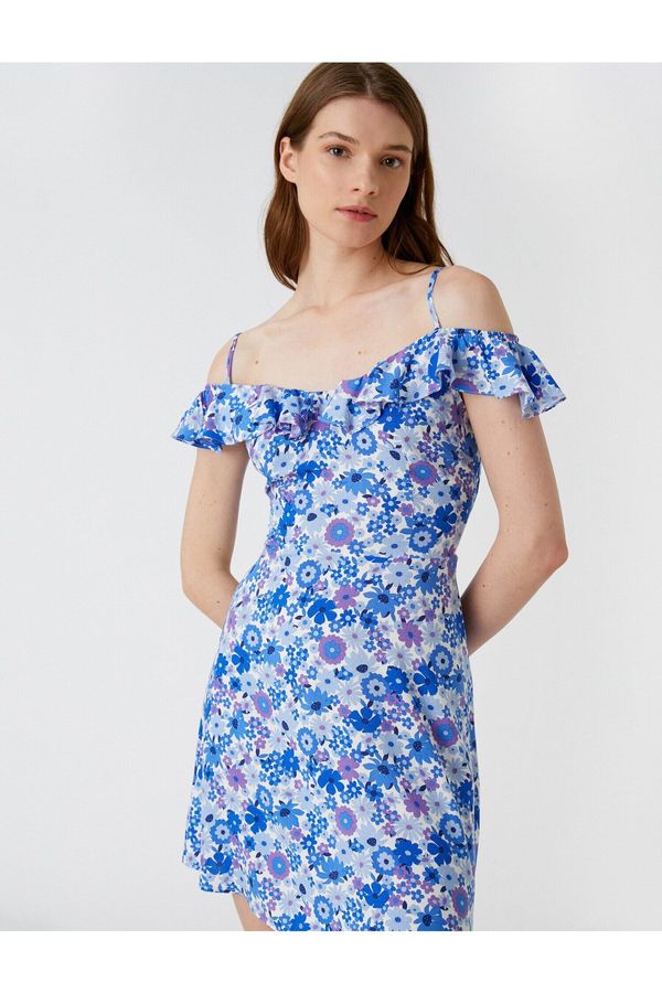 Koton Koton мини рокля с тънки презрамки и накъдрен