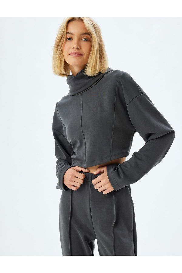 Koton Koton Modal Blend Crop Hooded Sweatshirt