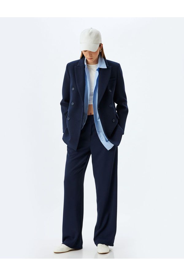 Koton Koton Navy Blue Women's Trousers