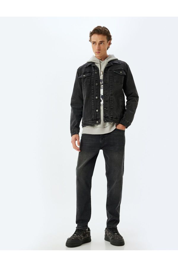 Koton Koton Oversize Denim Jacket with Flap Pocket Detail Cotton