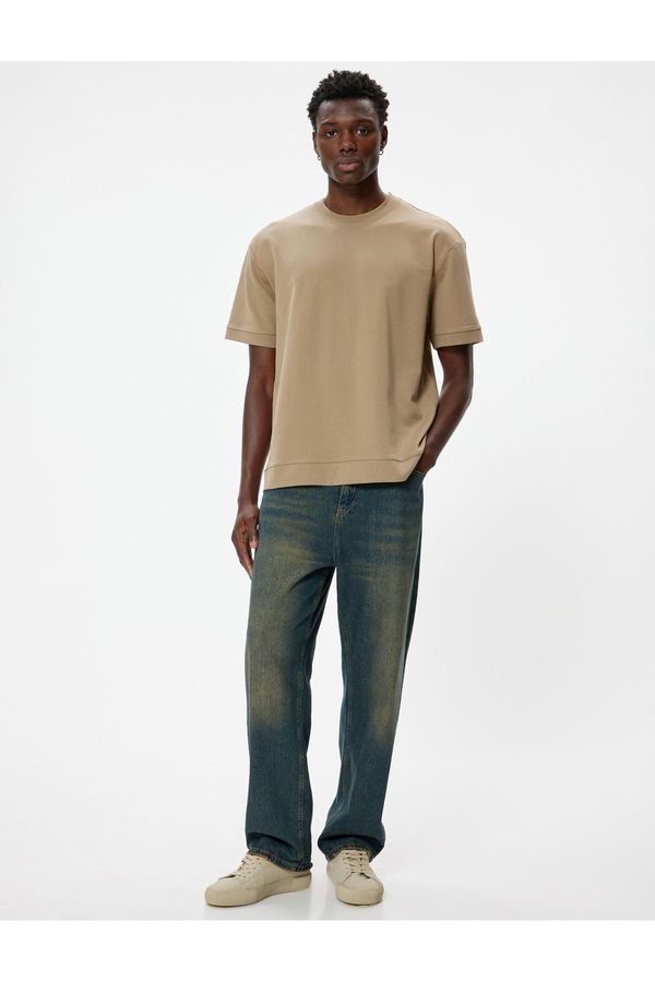 Koton Koton Oversize T-Shirt Short Sleeve Crew Neck Cotton