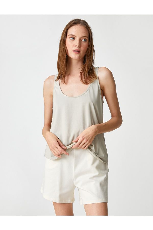Koton Koton Pajama Tops Round Neck Sleeveless Modal Blend