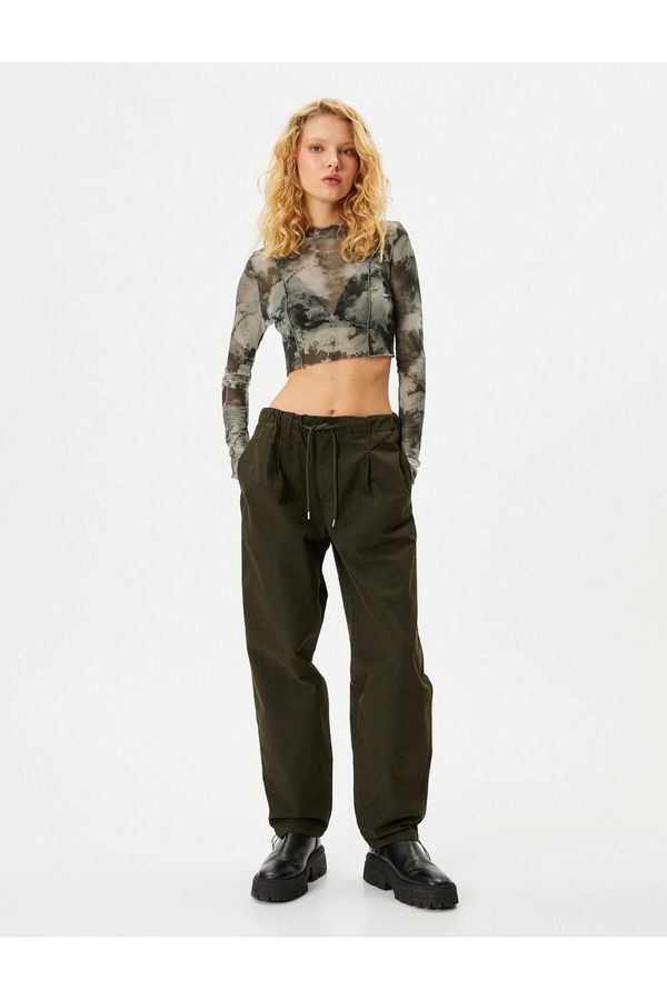 Koton Koton парашут панталони извънгабаритни джоб талията и краката еластична запушалка памук