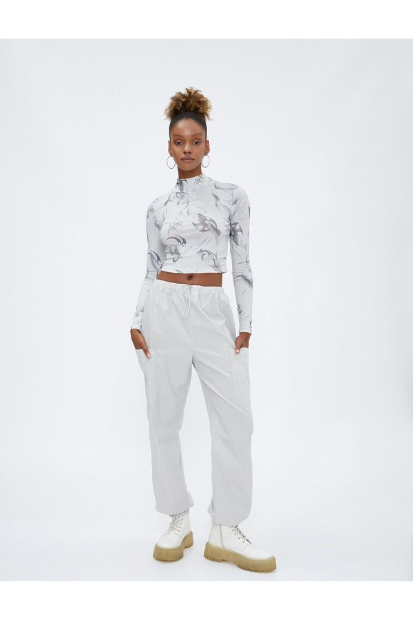 Koton Котон Парашутен панталон с джоб детайлна еластична запушалка, памук.