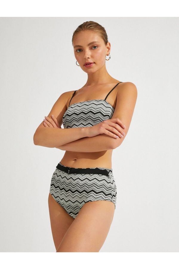 Koton Koton Patterned Bikini Bottoms With Belt